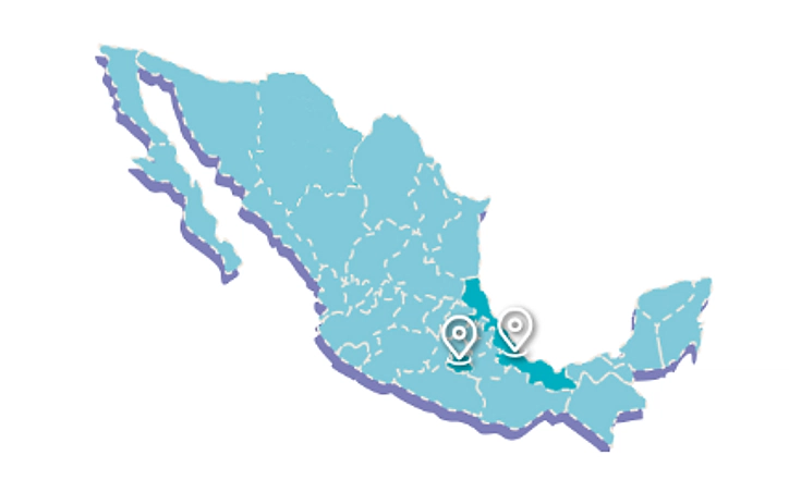Mapa de México con las sedes de Fertygen